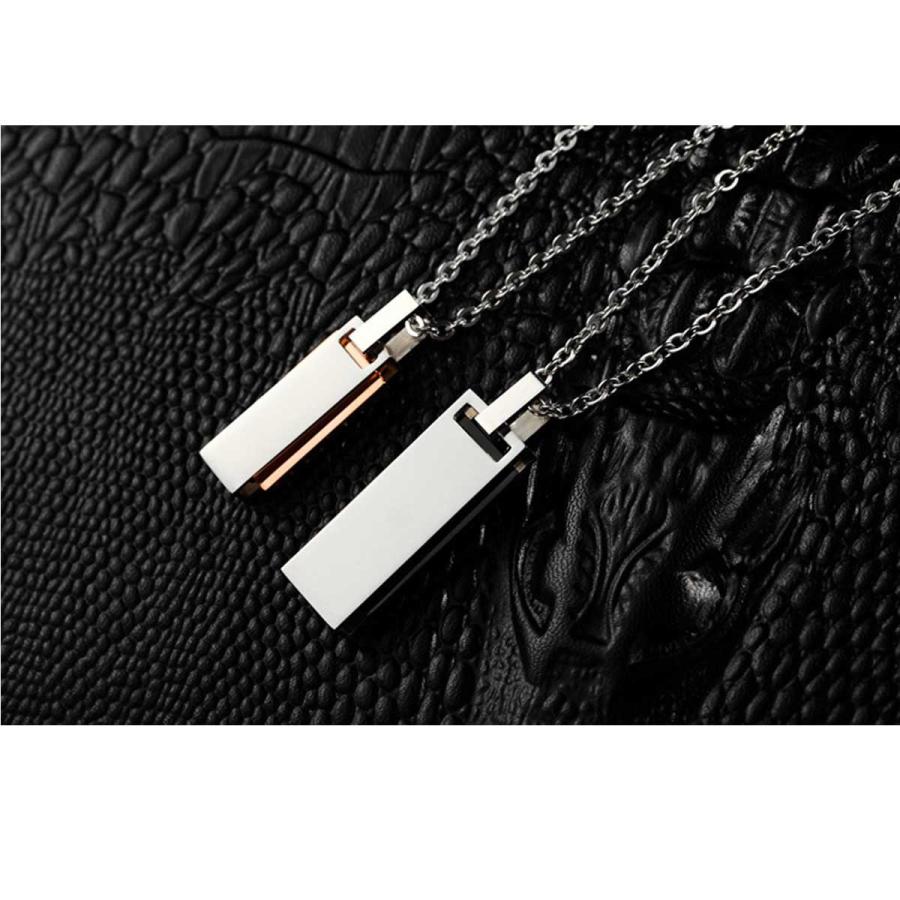 ペアネックレス ステンレス 2本セット カップルペアに ステンレス製 ペアネックレス ( セット販売 ) 『love devotion』刻印入り ジュエリーBOX入り |  | 05