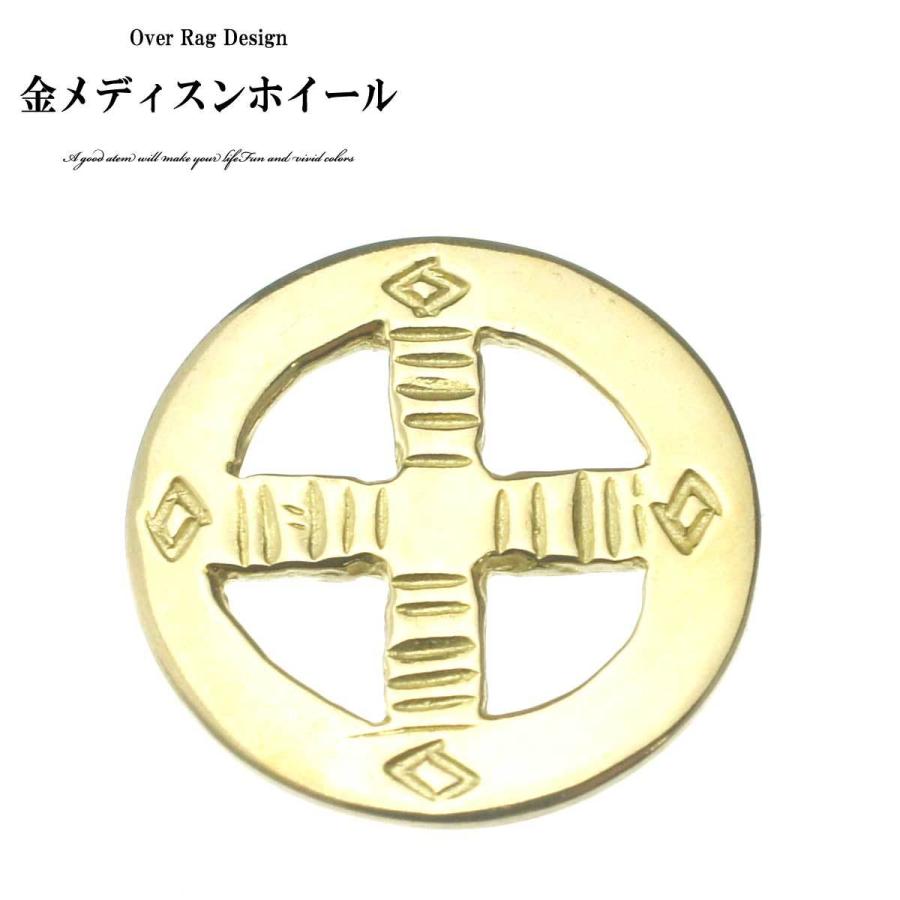 メンズ ネックレス ペンダント 金メディスンホイール 真鍮製 トップ
