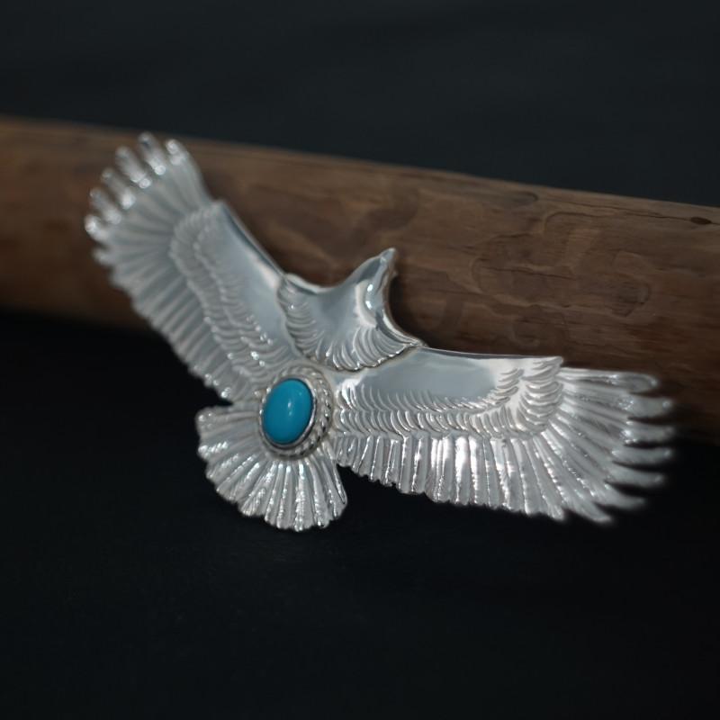 メンズ ネックレス ペンダント ペンダントヘッド 大イーグル 銀縄  