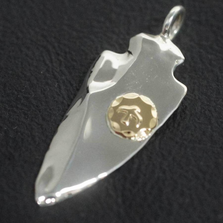 18金金メタル付き矢じり 中 18金 18k シルバー トップ フェザー