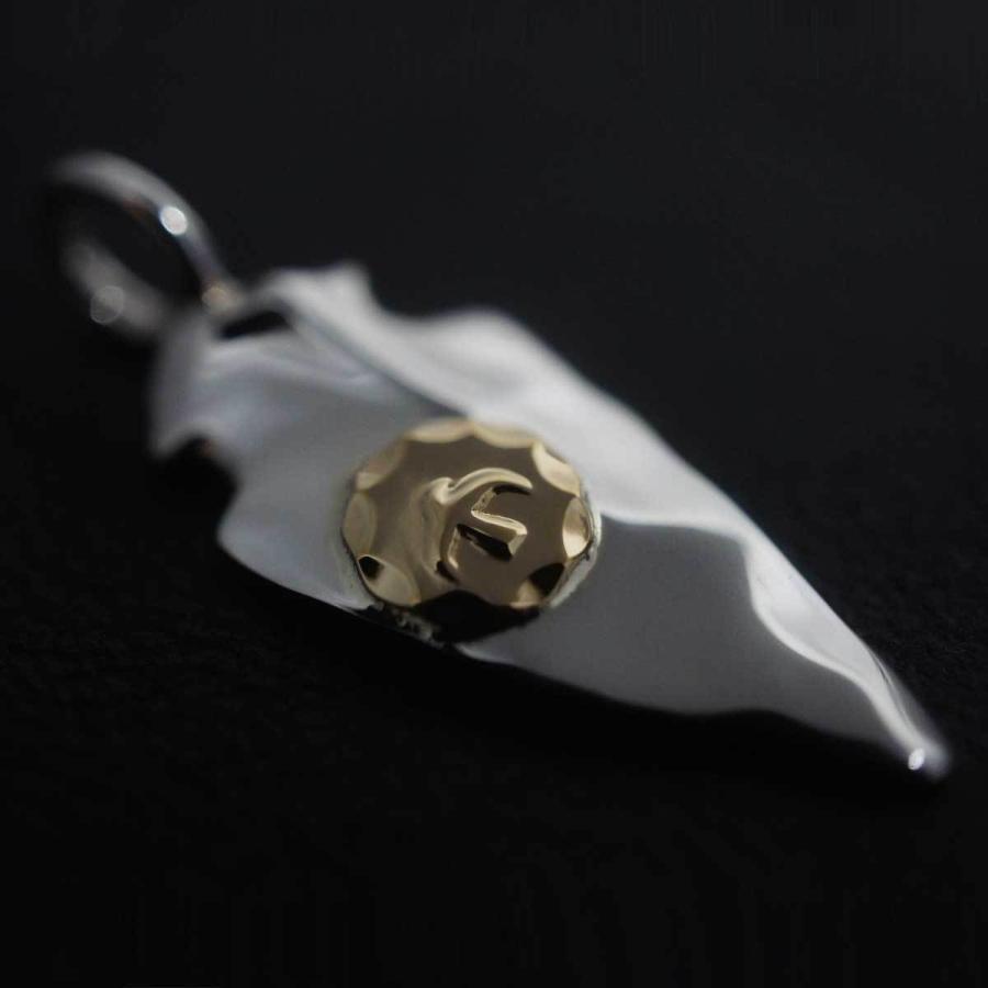 18金金メタル付き矢じり 小 18金 18k シルバー トップ フェザー