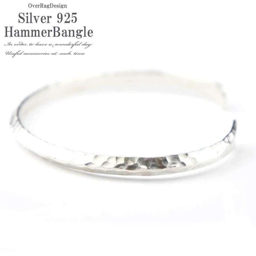 メンズ バングル シルバー925ハンマードバングル アクセサリー