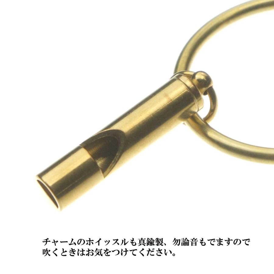 ホイッスル付き真鍮ボルトキーホルダー キーホルダー キーリング 真鍮