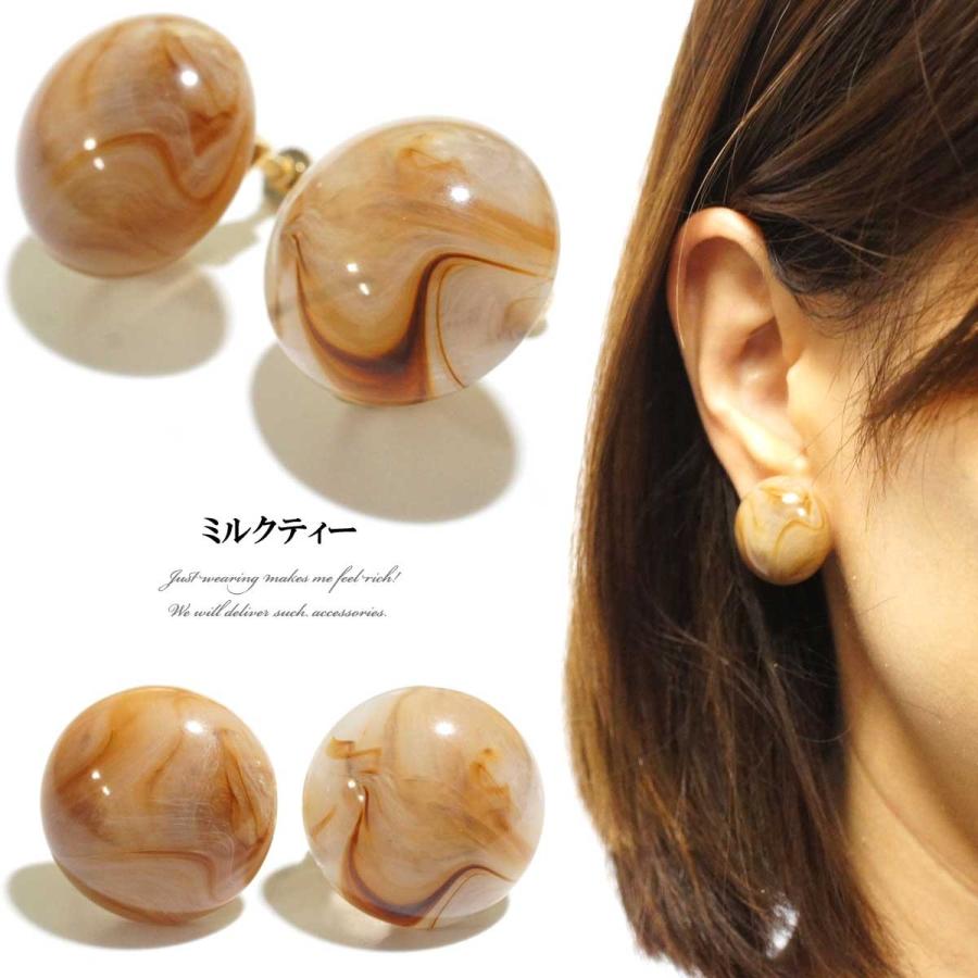 イヤリング レディース 新色入荷 ドイツ製アクリルカボションラウンド