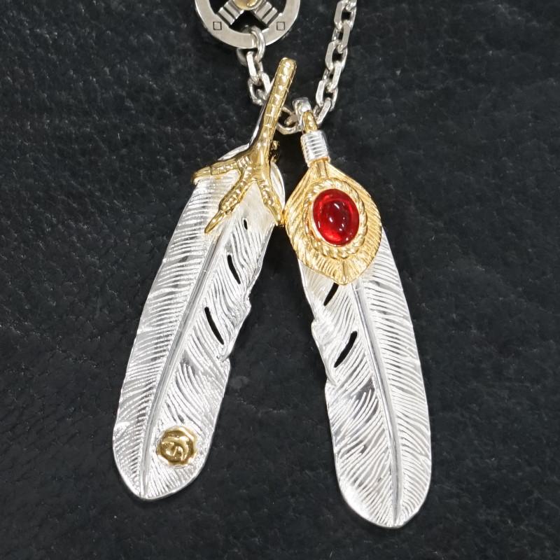 メンズネックレス ネックレス ゴローズタイプホワイトブロンズフェザー