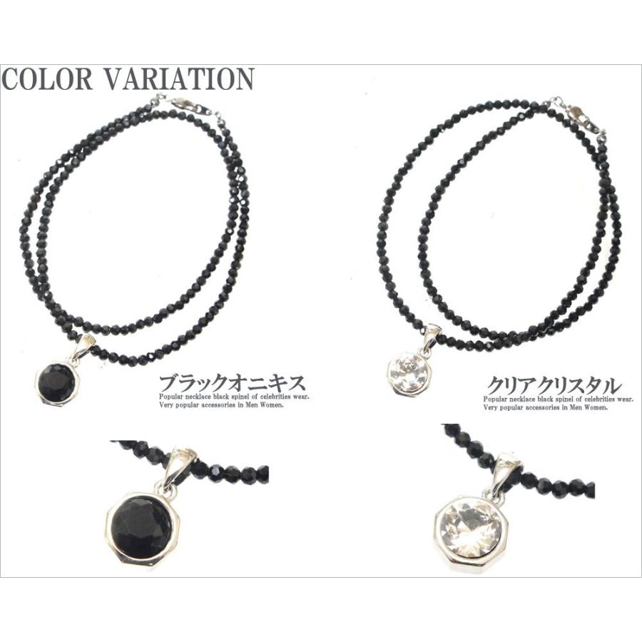 ネックレス メンズ メンズネックレス アクセサリー  レディースネックレス カットオニキス ブラックスピネル風 クリスタル 天然石 パワーストーン｜overrag｜03