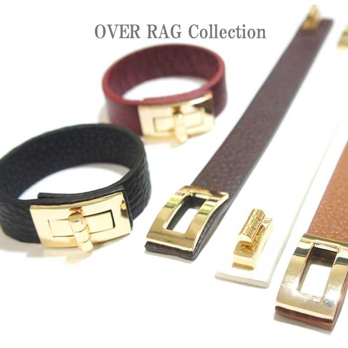ブレスレット レディース レディースバングル リアルレザー ひねり金具