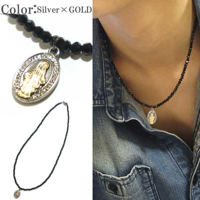ネックレス メンズ メンズネックレス メンズアクセサリー 芸能人多数愛用 マリアメダイ大人アクセサリー ネックレスレディース ブラックスピネル風 Or1511 042 かわいいアクセサリー販売over Rag 通販 Yahoo ショッピング