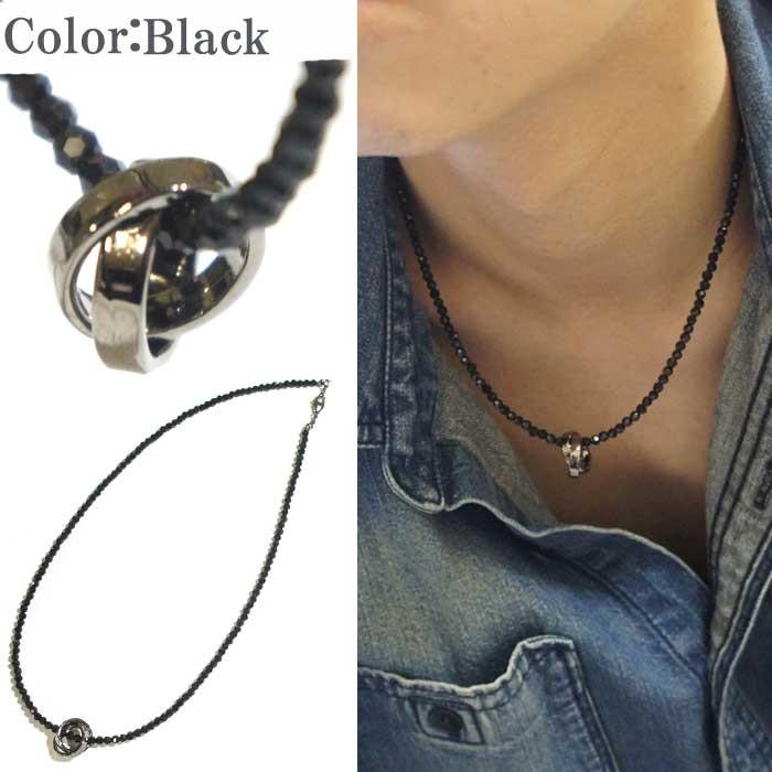 ブラックダブルループネックレス ブラックダブルループネックレス