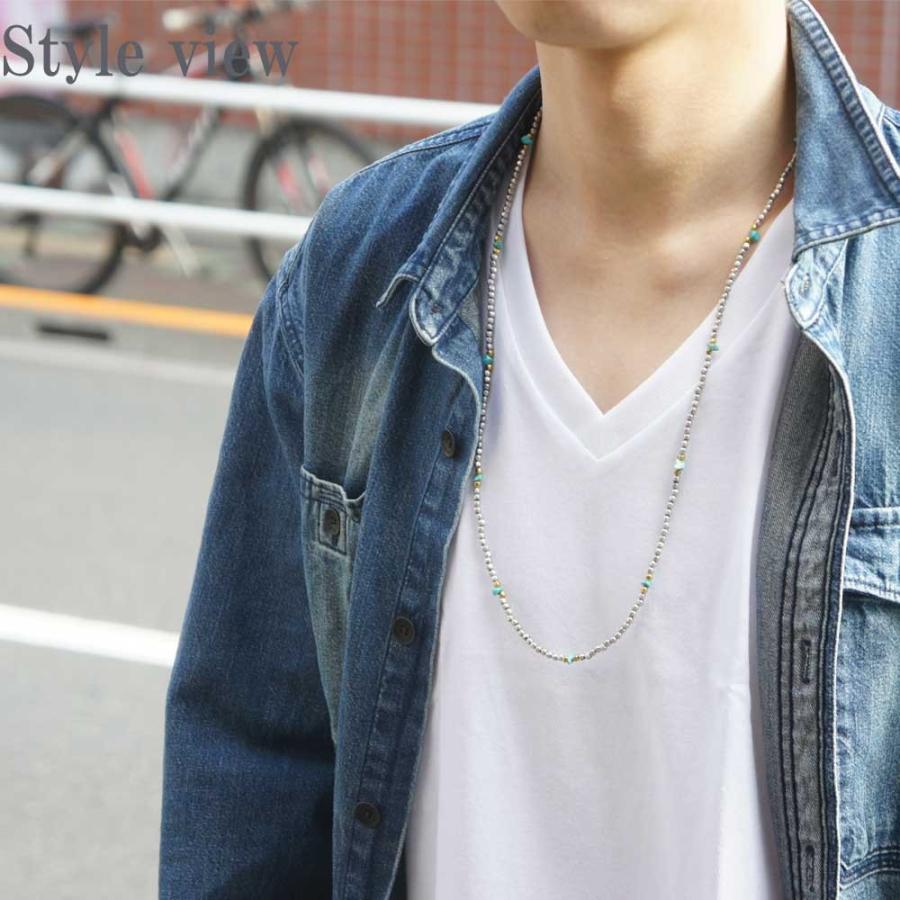 ネックレス メンズ メンズネックレス パワーストーンメタルビーズロングネックレス ブレスレット ターコイズ アメカジ レビューを書いて送料無料 Or1602 006 かわいいアクセサリー販売over Rag 通販 Yahoo ショッピング