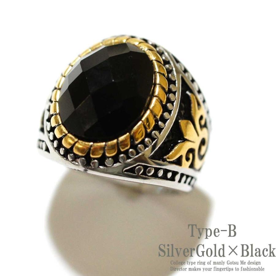 1566 メンズ カレッジリング アンティーク サイズ：18号 カレッジリング ステンレス CZ メンズ ヴィンテージリング