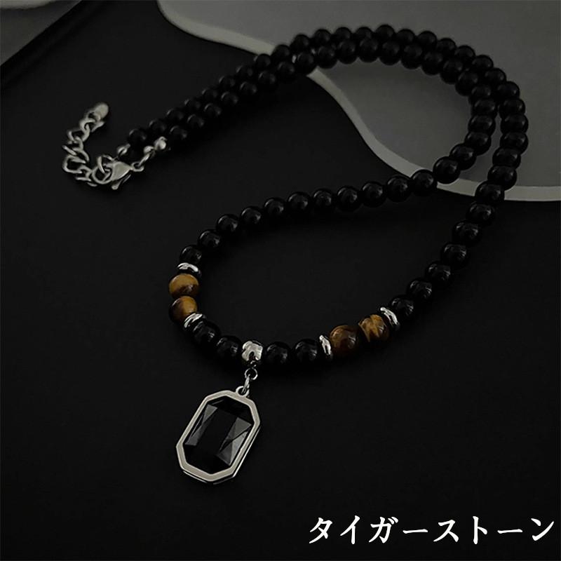 メンズネックレス ナチュラルストーンボリュームネックレス