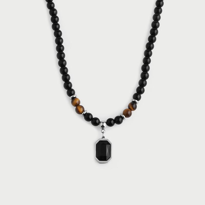 メンズネックレス ナチュラルストーンボリュームネックレス