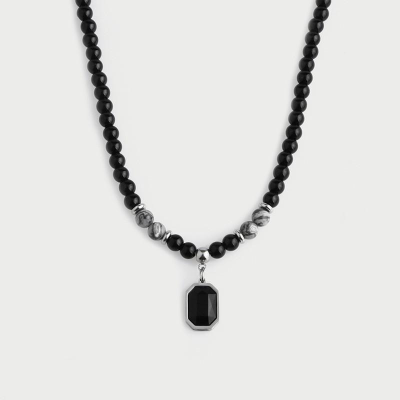 メンズネックレス ナチュラルストーンボリュームネックレス