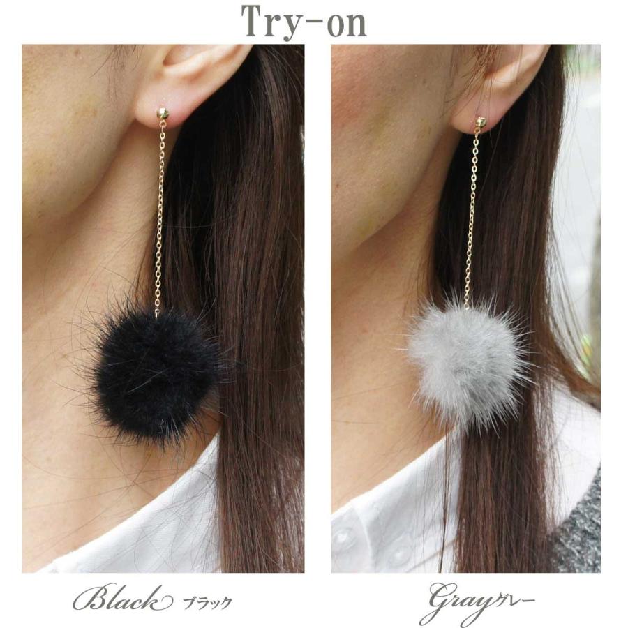 レビューを書いて送料無料 今期注目 ミンクファーピアス ミンク ファー