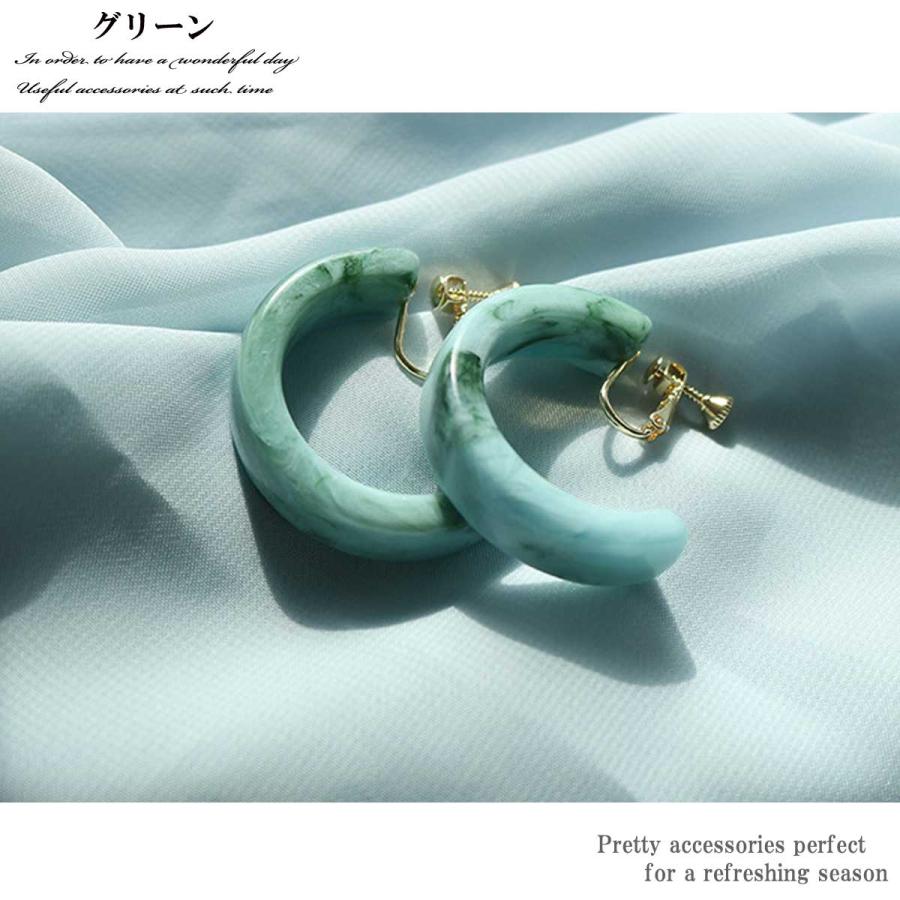 イヤリング レディース レトロ可愛い大ぶりピアス アクリルC-タイプ