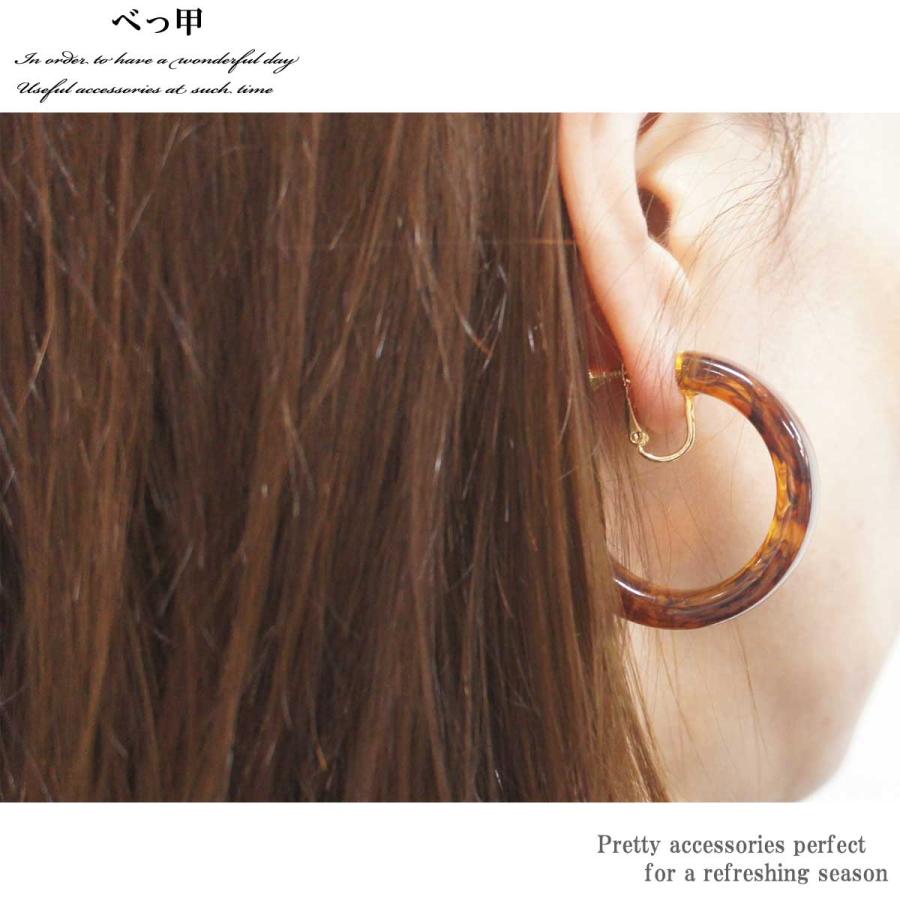 イヤリング レディース レトロ可愛い大ぶりピアス アクリルC-タイプ 