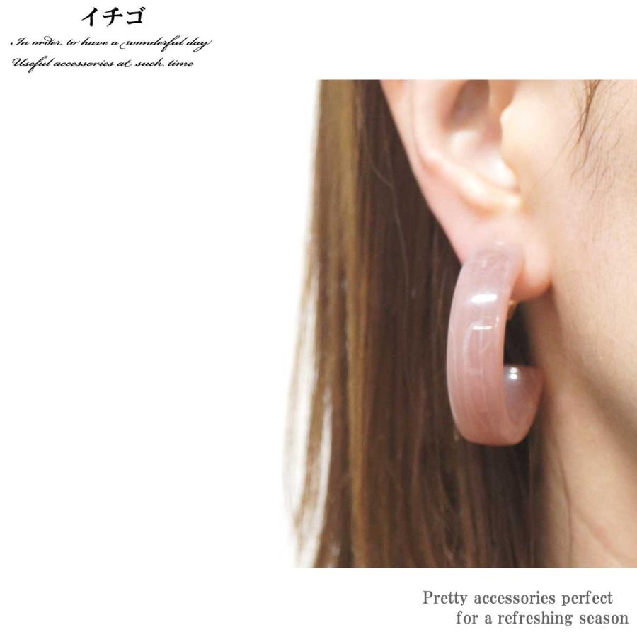 イヤリング レディース レトロ可愛い大ぶりピアス アクリルC-タイプ 