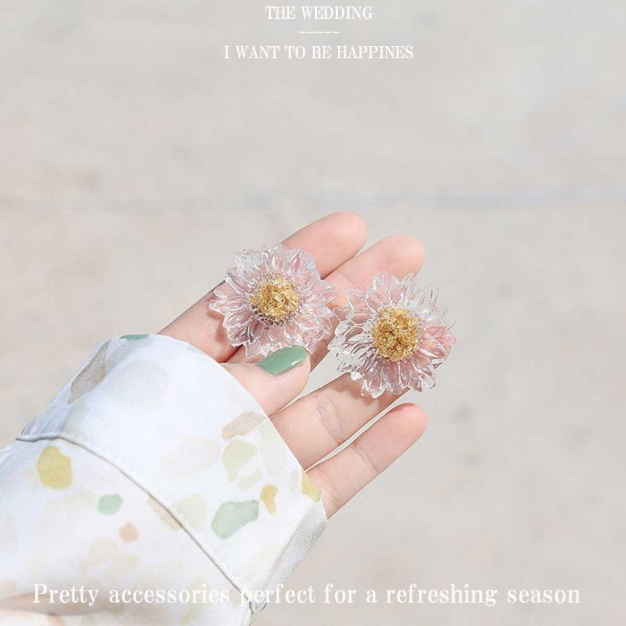 POPでクリアなイヤリング クリアフラワーイヤリング/ピアス フラワー