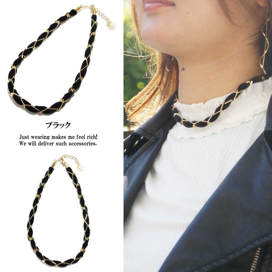 レディースチョーカー チョーカー ベロア調チョーカーネックレス