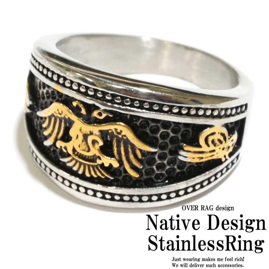 指輪 メンズ リング 拘りのネイティブデザイン ネイティブデザインステンレスリング ステンレス ネイティブアクセサリー イーグル インディアン