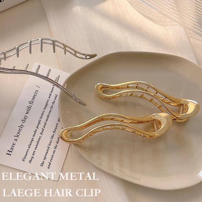 バナナクリップ メタルバナナヘアクリップ シンプルバナナクリップ