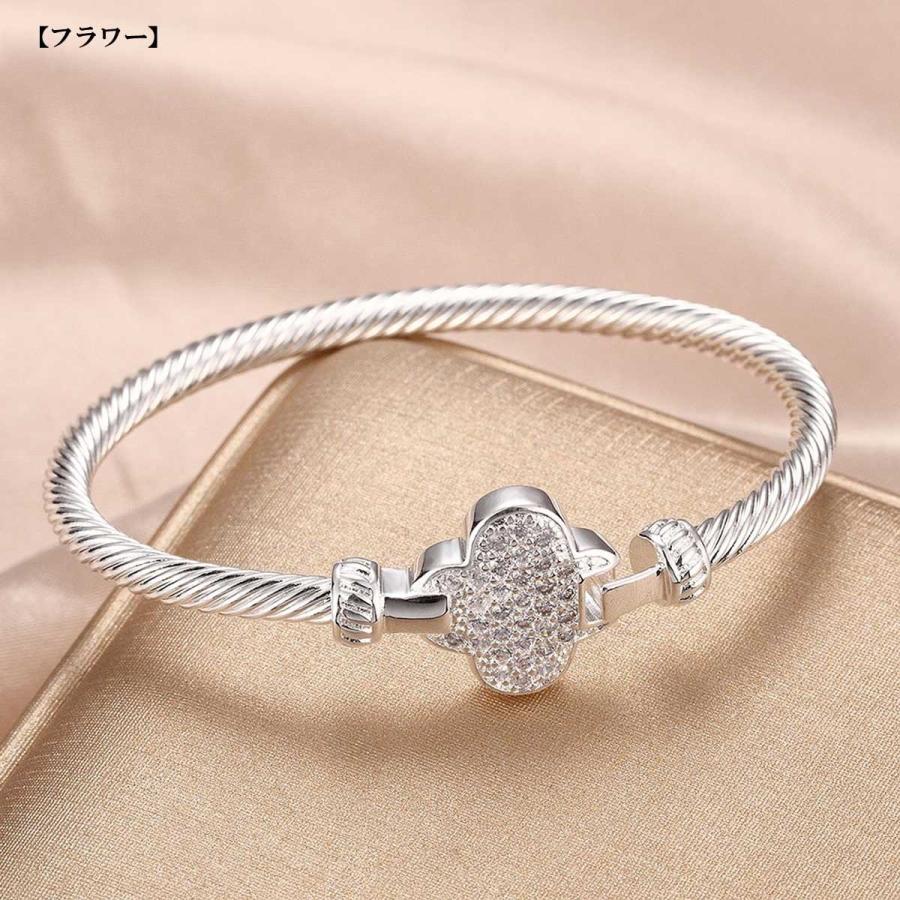 レディース ブレスレット 馬蹄バックルシルバーメッキジルコニア