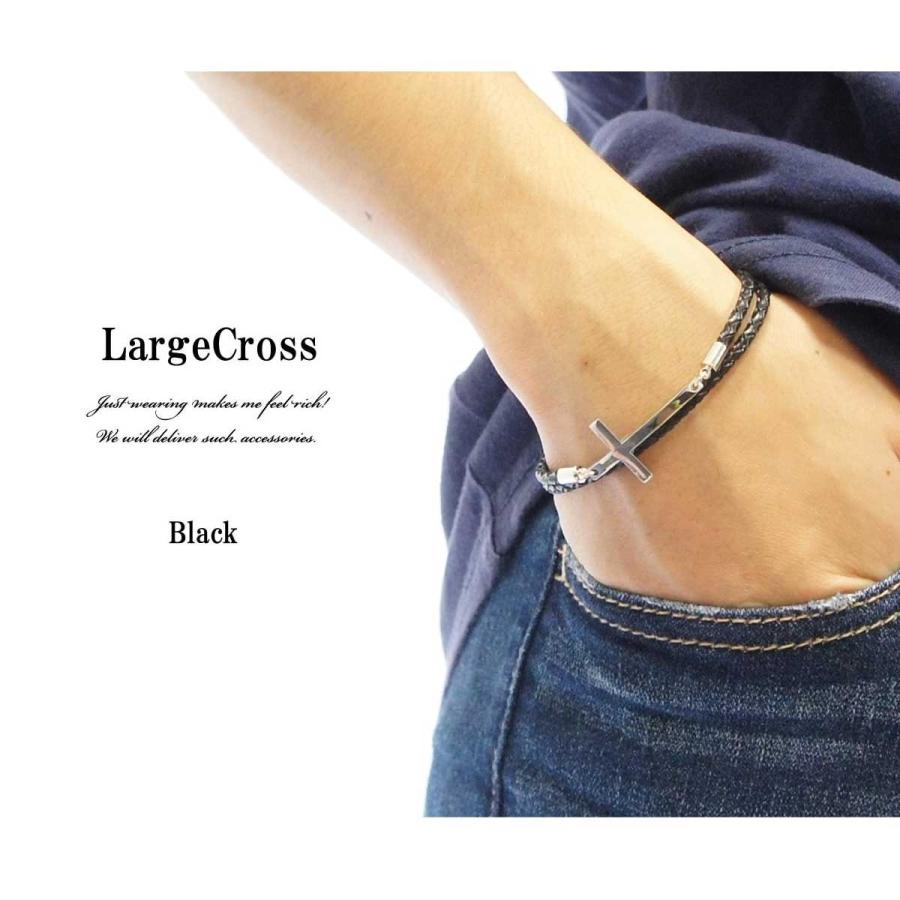ブレスレット メンズ クロス刻印モチーフレザーブレスレット ブレスレット メンズ クロス刻印モチーフレザーブレスレット