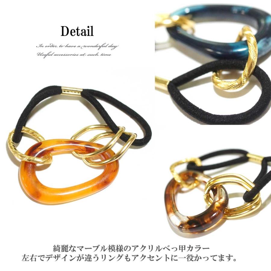 ヘアゴム アクリルべっ甲柄ヘアゴム ヘアアクセ レディース デイリー