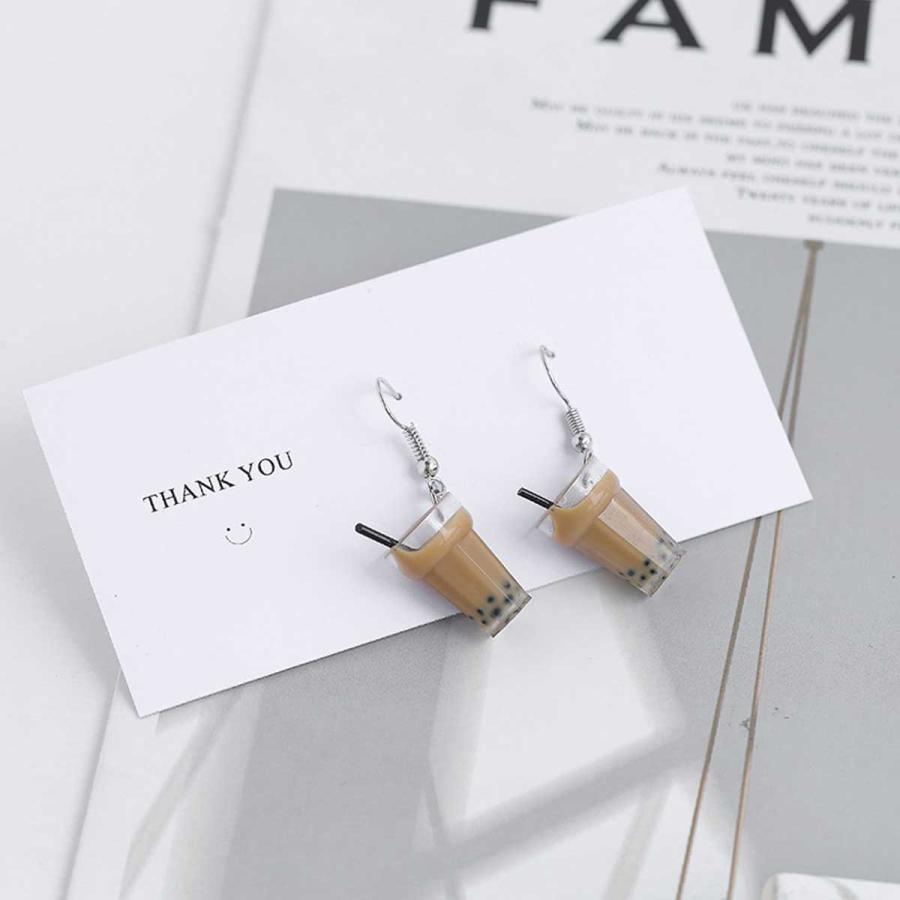 イヤリング ピアス タピオカミルクティイヤリング/ピアス 食品サンプル  