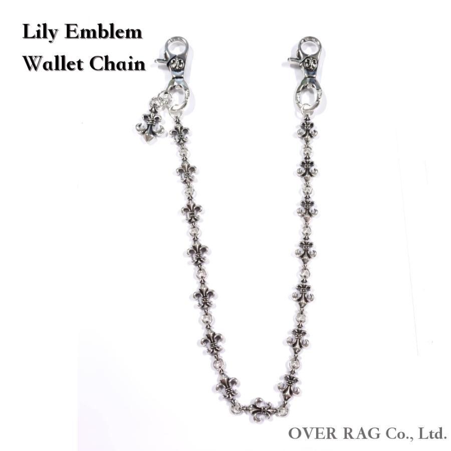 ウォレットチェーン リリーエンブレムウォレットチェーン ウォレットコード メンズウォレットチェーン リリー Lily　クロス フレアー 十字架 メンズアクセサリーの画像