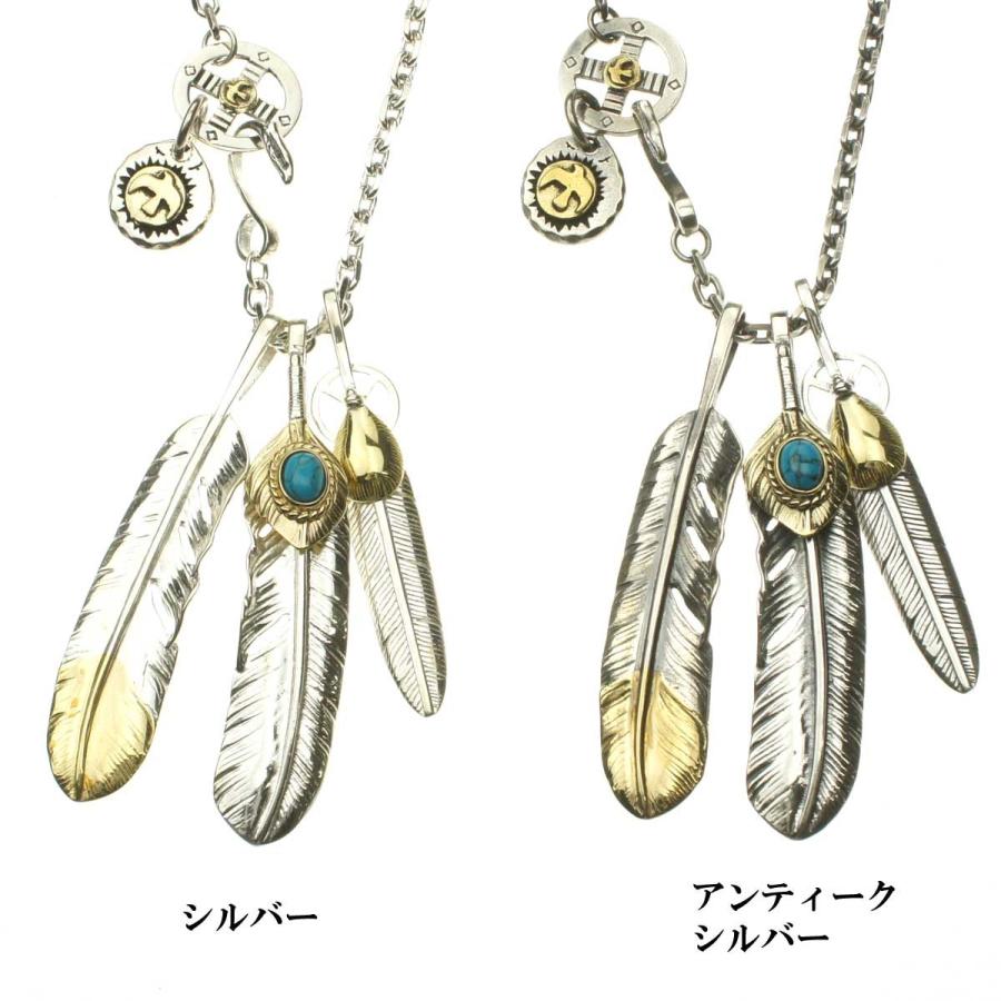 メンズ ネックレス ペンダント トリプルフェザーシルバー925