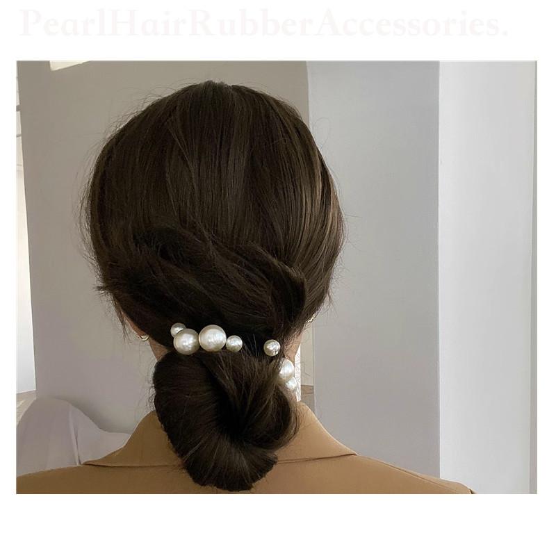 ヘアゴム パールヘアゴム 3個セット　パール　ヘアゴム　まとめ髪　上品　アクセサリー　ヘアクリップ　ヘアアクセサリー　ヘアアクセ　クリップ　大人可愛い |  | 02
