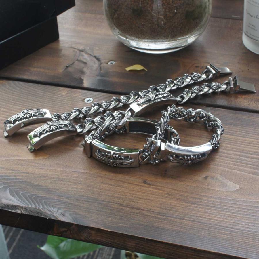 ブレスレット メンズ ゴシッククロスデザインチタンブレスレット 