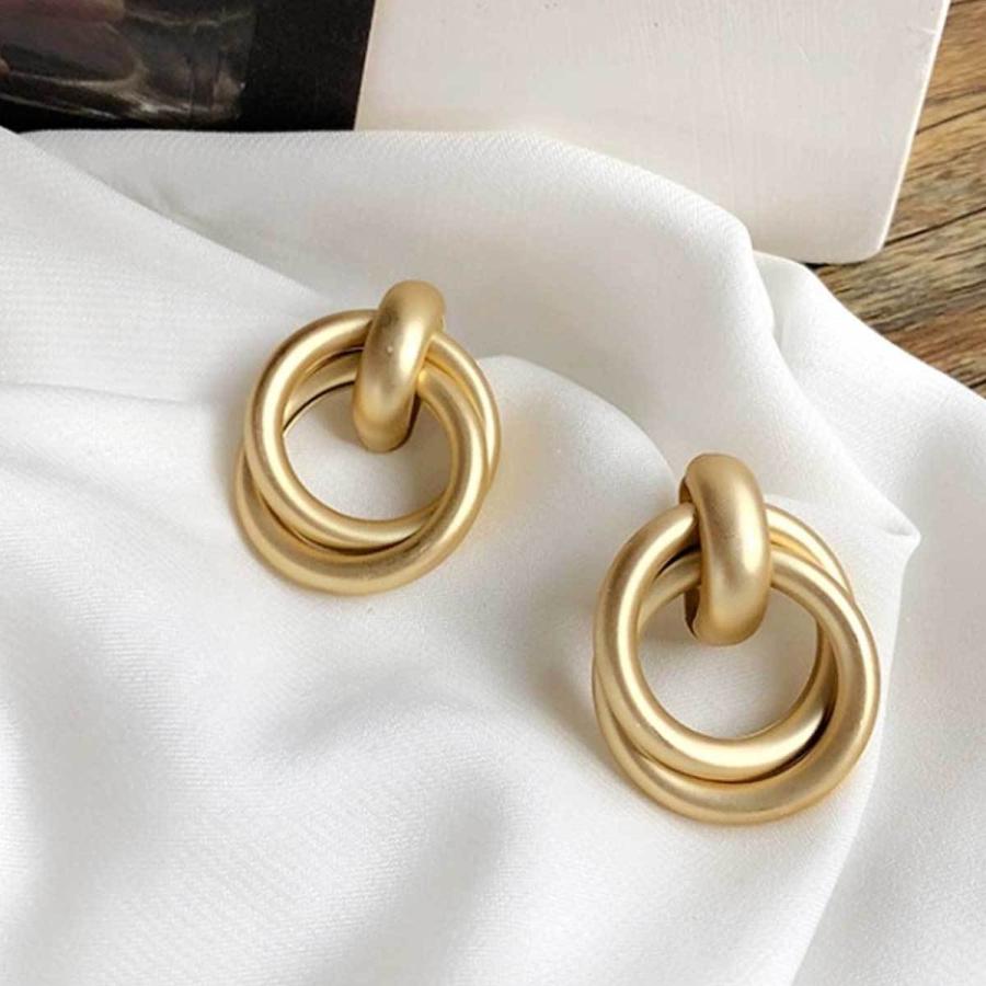 イヤリング レディースイヤリング シンプルマットメタルイヤリング