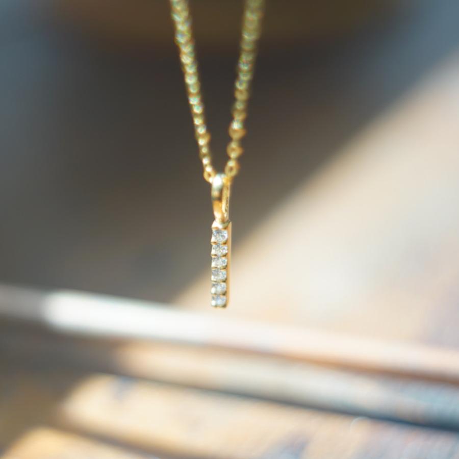 18金 18k 9k ストレートバー華奢ネックレス Au750 Au375 k18ネックレス