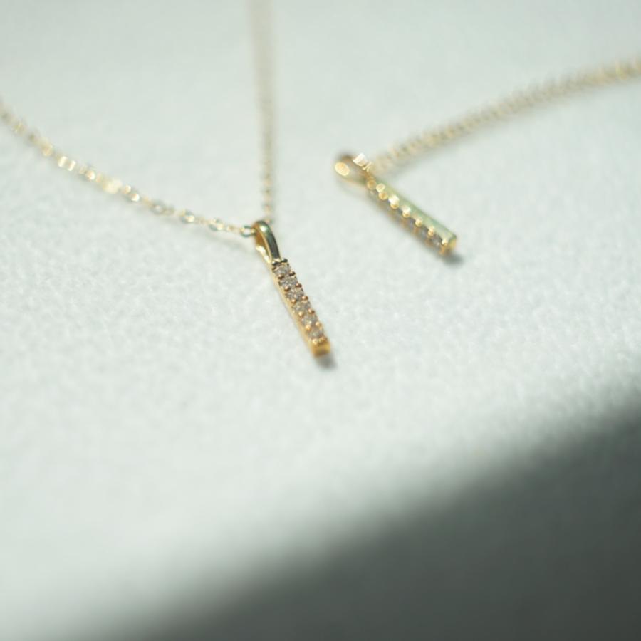 18金 18k 9k ストレートバー華奢ネックレス Au750 Au375 k18ネックレス