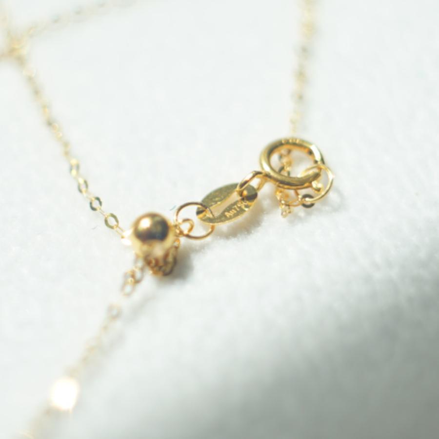 18金 18k 9k ストレートバー華奢ネックレス Au750 Au375 k18ネックレス