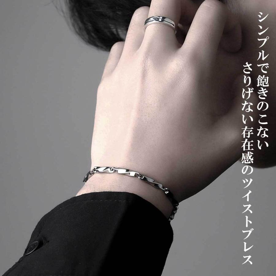 メンズ ブレスレット メンズブレスレット レディースブレスレット バングル ジュエリー メンズバングル アクセサリー ステンレスツイストチェーンブレスレット|overrag|02