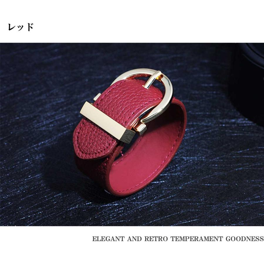 レディースブレスレット PUレザー PUレザーベルトバックルワイド