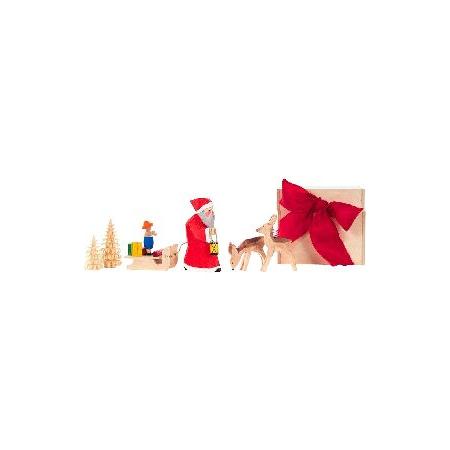 海外限定商品も取り扱っております！Alexander Taron 103-001B Dregeno Chip Box - Small Figures of Santa＆#44; Child on Sleigh＆#44; Trees ＆ Deer