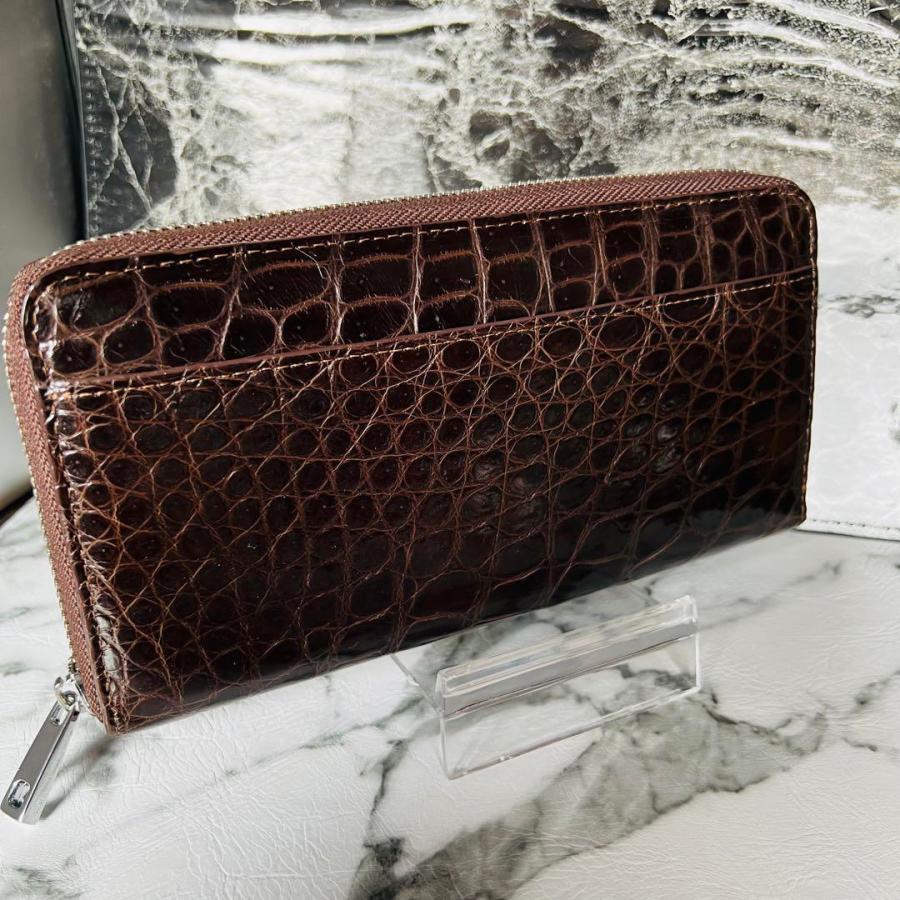 クロコダイル 長財布 新品 シャイニング加工 本物 本革 高級感  