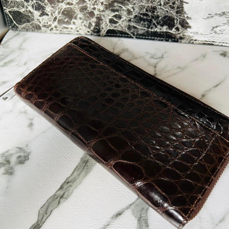 クロコダイル 長財布 新品 シャイニング加工 本物 本革 高級感  