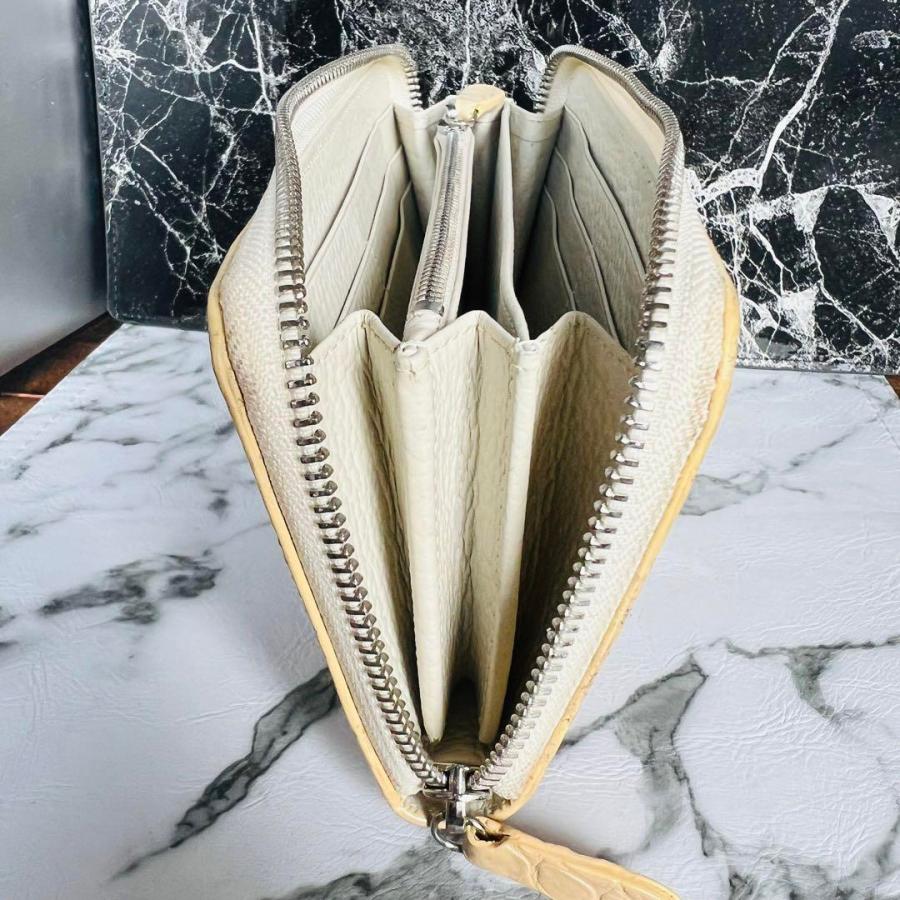 クロコダイル 長財布 新品 本物 本革 高級感 シルバーラウンド  