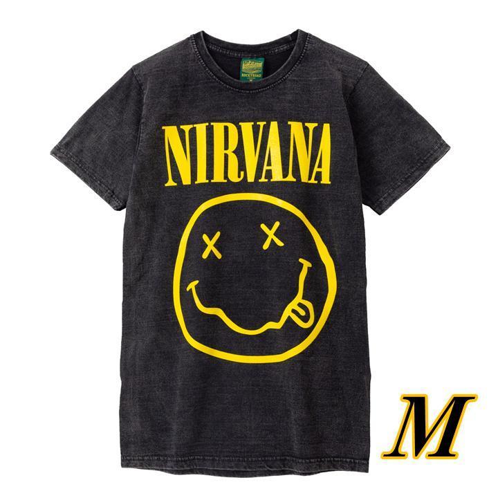 新品 NIRVANA ニルヴァーナ ブリーチ加工 スマイル Tシャツ ビッグ
