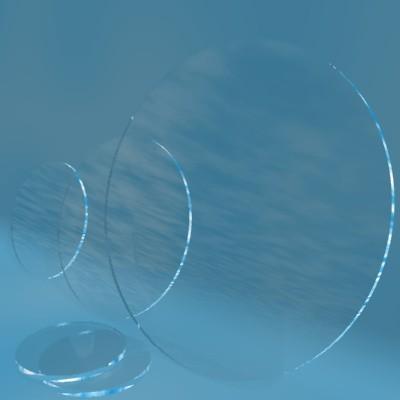 石英ガラス円板［寸法指定：直径315mm以上350mm未満、板厚2mm］［素材：合成石英］［表面仕上げ：両面研磨仕上げ］