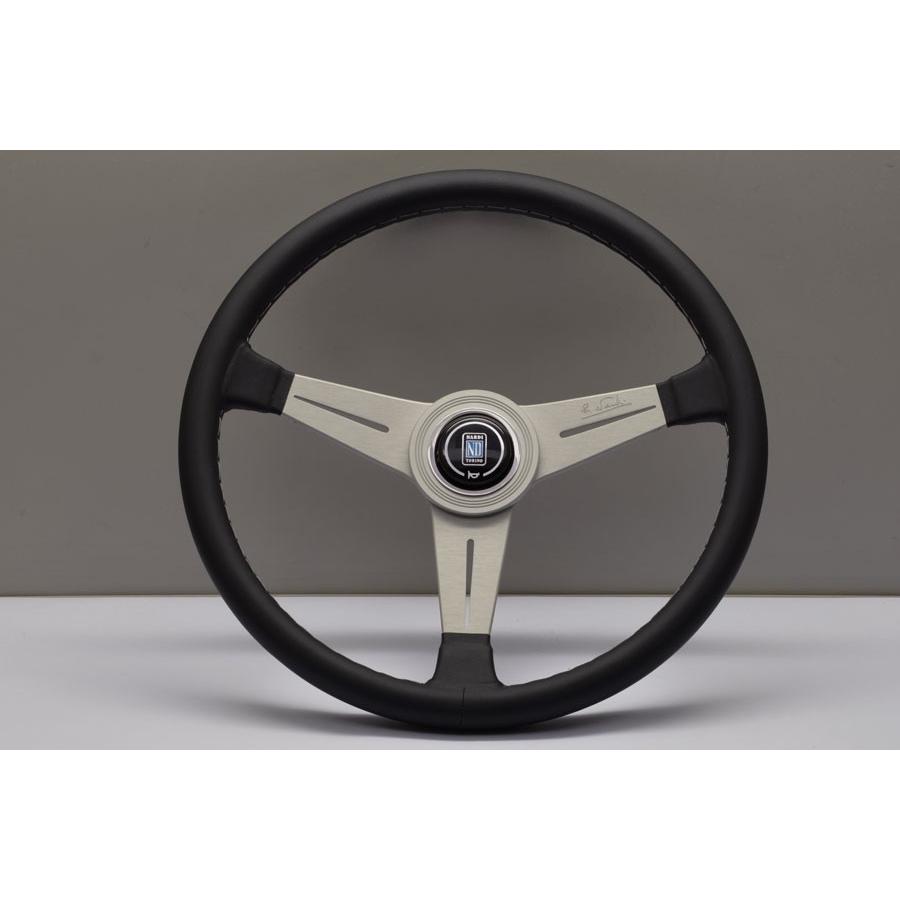 NARDI ステアリング クラシック 黒レザー/シルバースポーク 39Φ NARDI ステアリング クラシック 黒レザー/シルバースポーク 39Φ