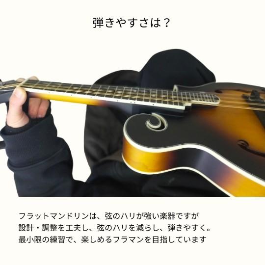 マイク搭載2通り演奏できるFタイプフラットマンドリン｜アンプ接続