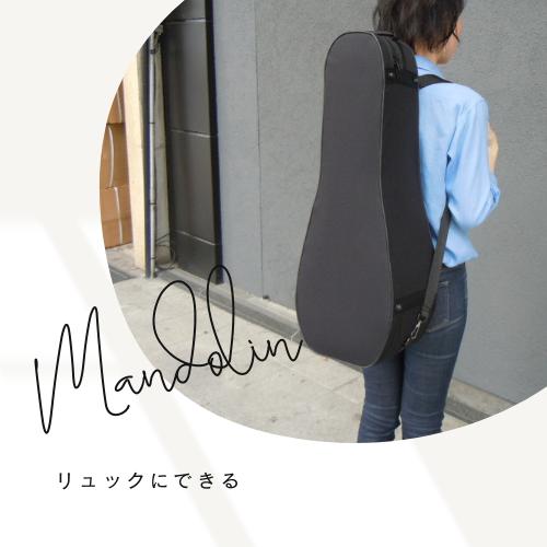 マンドリンケース セミハード 軽量 ブラック 持ち運び用 ショルダー