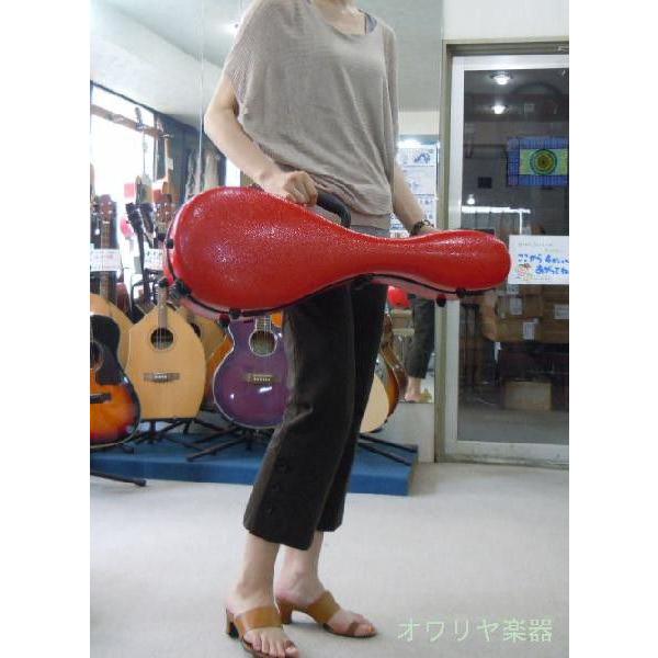 マンドリンハードケース 高品質グラスファイバー ホットレッド色